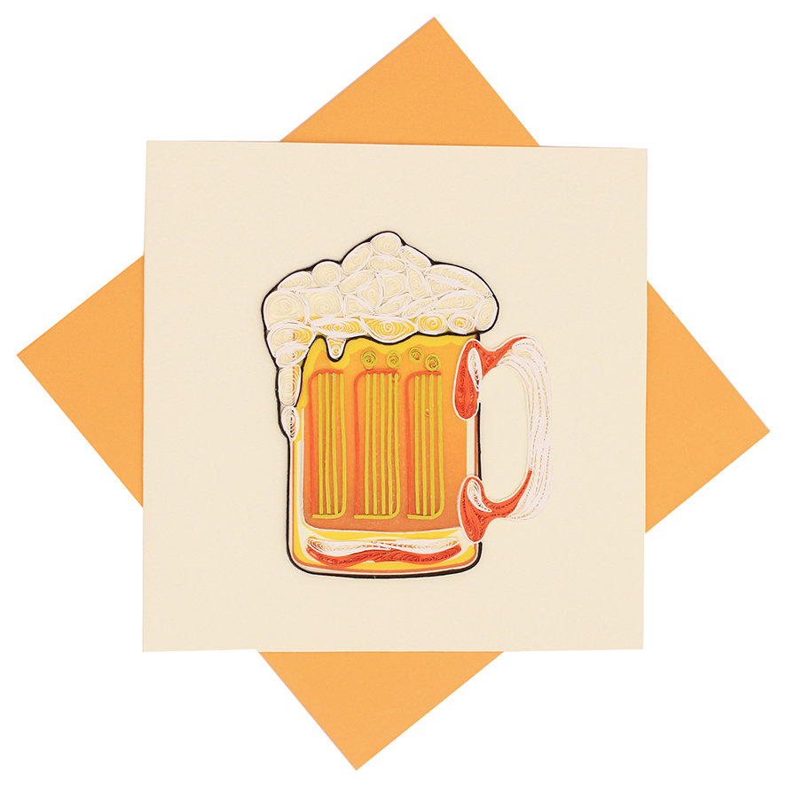 Quilled Beer Congrats Card